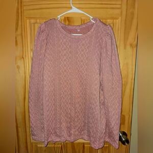 Shein womens xl pink cable textured sweater